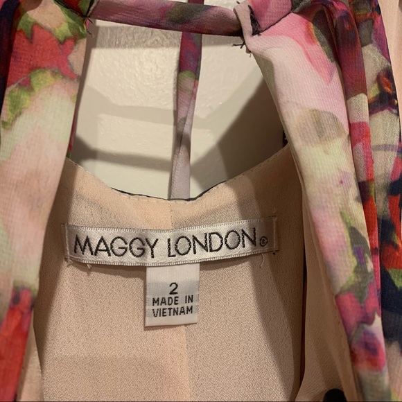 Maggy London long, floral, halter top dress. - Picture 9 of 9